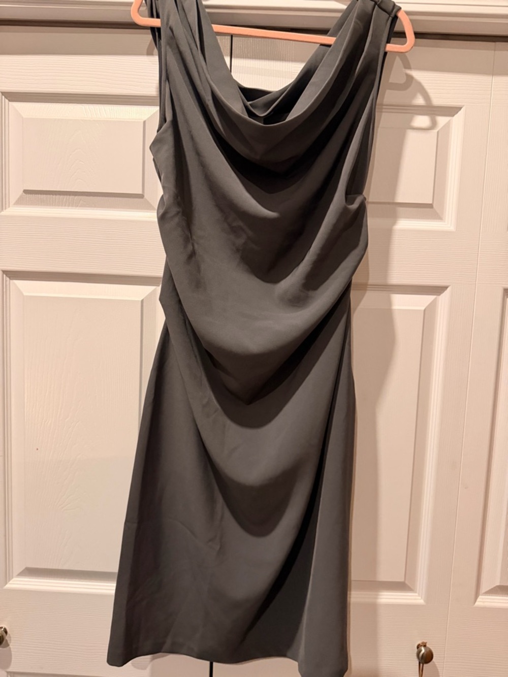 H&M Sleeveless Cowl Neck Midi Dress - Charcoal Gray